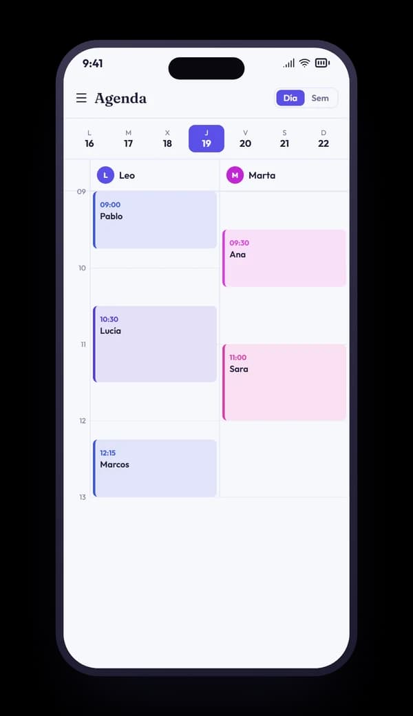Agenda por profesional